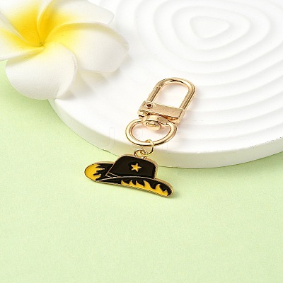 Cowboy Theme Alloy Enamel Pendant Decorations HJEW-YW00022-02-1