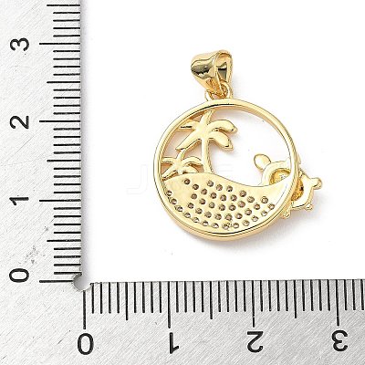 Brass Micro Pave Cubic Zirconia Pendants KK-S337-08G-H-1