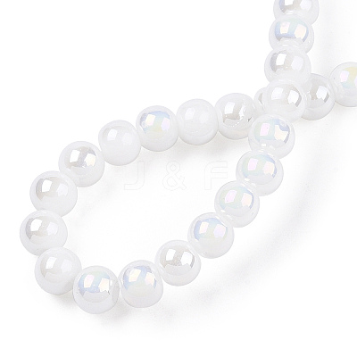 Electroplate Opaque Glass Beads Strands GLAA-T032-P4mm-AB02-1