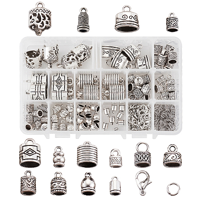 Tibetan Style Alloy Cord Ends TIBE-TA0001-16AS-1