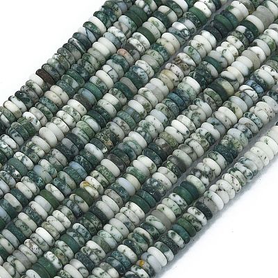 Frosted Natural Tree Agate Beads Strands G-K389-C15-01-1
