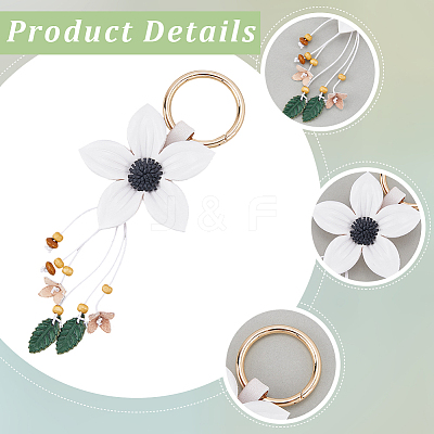Leather and Alloy Keychain HJEW-WH20022-04A-01-1