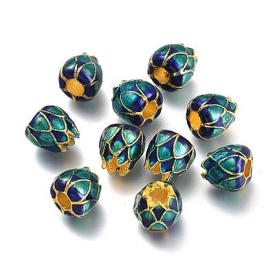 Golden Plated Alloy European Beads MPDL-L029-Q02-G-1