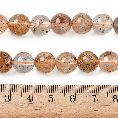 Natural Herkimer Diamond Beads Strands G-Z115-C03-10mm-1