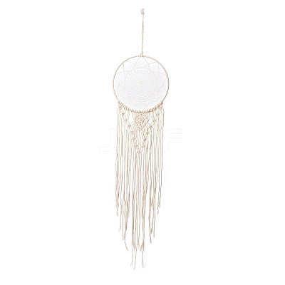 Flower Woven Net/Web Macrame Cotton Wall Hanging Decorations PW23021575079-1