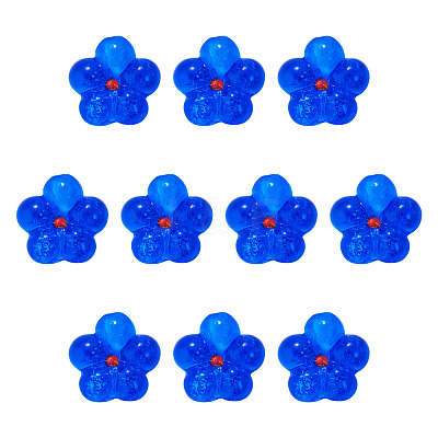 10Pcs Transparent Handmade Bumpy Lampwork Beads LAMP-TADJ0001-48B-1