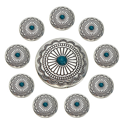 10Pcs 1-Hole Alloy & Resin Beads Buttons BUTT-HY0001-10-1