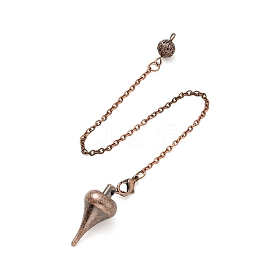 Brass Cable Chain Pointed Dowsing Pendulums HJEW-D004-03-1