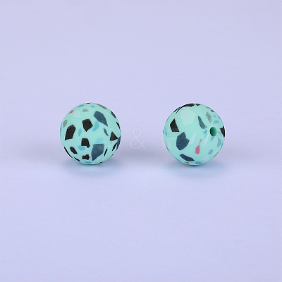 Printed Round Silicone Focal Beads LS-SI-JX0056A-21-1
