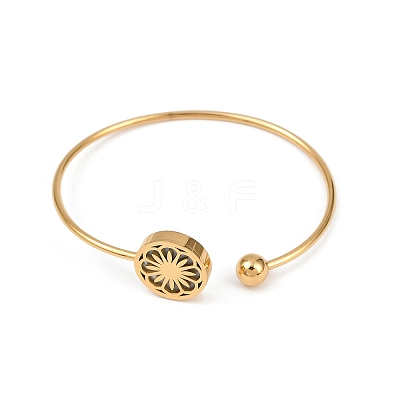 304 Stainless Steel Cuff Bangles for Women BJEW-C111-02G-1