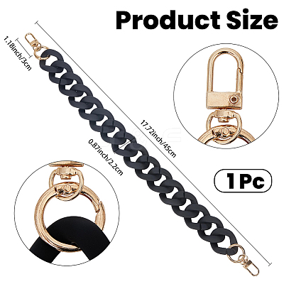 1Pc Black Frosted Opaque Acrylic Cuban Link Chain Bag Handles FIND-CN0002-55-1