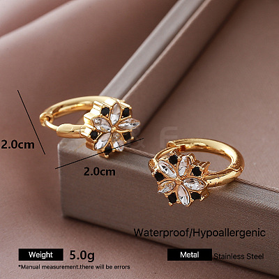 304 Stainless Steel Pave Cubic Zirconia Hoop Earrings for Women LD1323-1-1