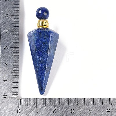 Dyed Natural Lapis Lazuli Faceted Cone Openable Perfume Bottle Big Pendants G-L524-18G-09-1