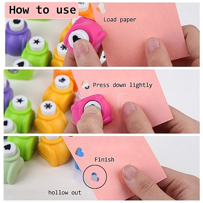 Random Single Color or Random Mixed Color Mini Plastic Craft Paper Punch Sets for Scrapbooking & Paper Crafts LS-AJEW-L051-16-1