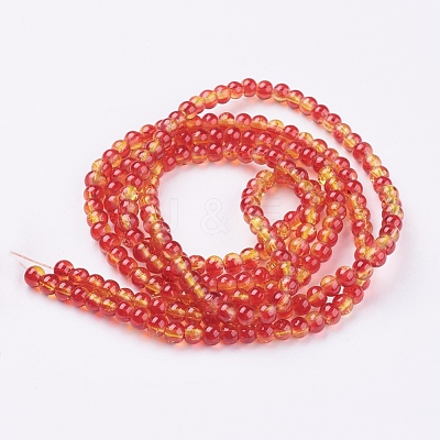 Spray Painted Crackle Glass Beads Strands CCG-Q002-4mm-10-1