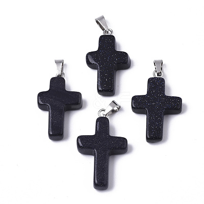 Synthetic Blue Goldstone Pendants G-J354-03A-1
