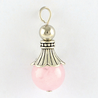 Natural Rose Quartz Pendants G-Q459-02Q-1