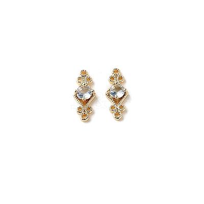 Brass Pave Cubic Zirconia Connector Charms PW-WG57330-03-1