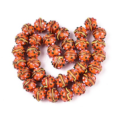 Handmade Lampwork Bumpy Beads LAMP-T022-05B-1