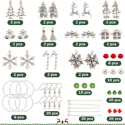 DIY Christmas Theme Earring Making Kit DIY-SC0022-77-1