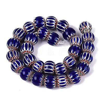 Handmade Millefiori Glass Round Beads LA-N002-10B-1