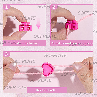 100Pcs 10 Colors Plastic Cord Locks FIND-SP0005-12-1