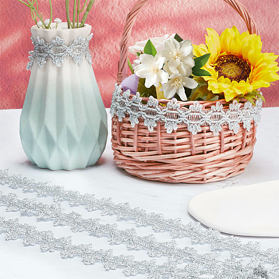 Polyester Lace Ribbons OCOR-WH0082-20B-1