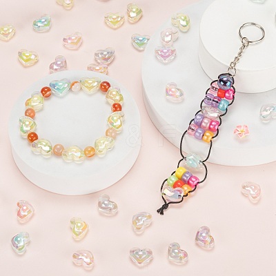 150Pcs 5 Colors Transparent Acrylic Beads TACR-LS0001-09-1