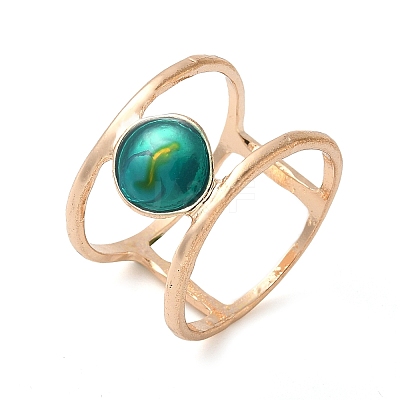 Alloy with Turquoise Round Finger Ring for Women FS-WGC40FF-02-1