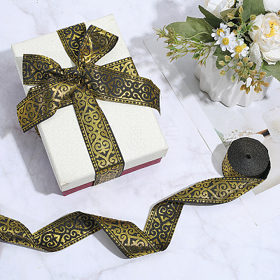 Vintage Jacquard Polyester Ribbon OCOR-WH0109-342A-1