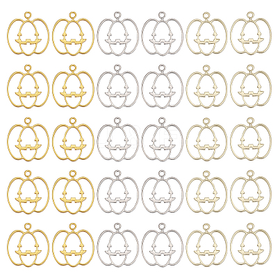 30Pcs 3 Colors Autumn Plating Alloy Open Back Bezel Pendants FIND-CA0007-79-1