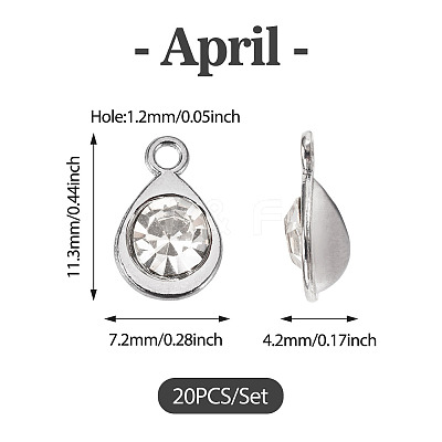 20Pcs Faceted Glass Charms RGLA-TADJ0001-01K-1