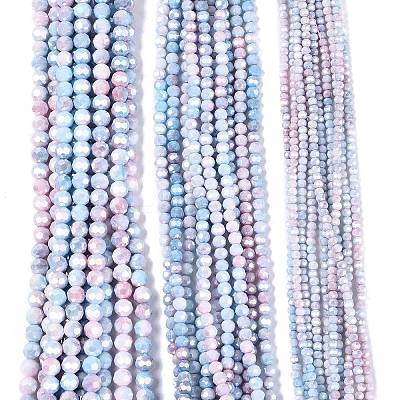 Anti-Tarnish Electroplate Glass Beads Strands EGLA-ZX010-8mm-07-1
