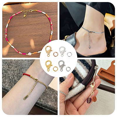 400pcs 4 Colors Alloy Lobster Claw Clasps FIND-TA0008-94-1