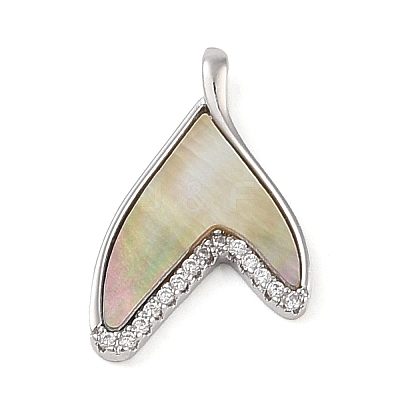 Brass Micro Pave Clear Cubic Zirconia Pendants KK-Q816-05P-02-1