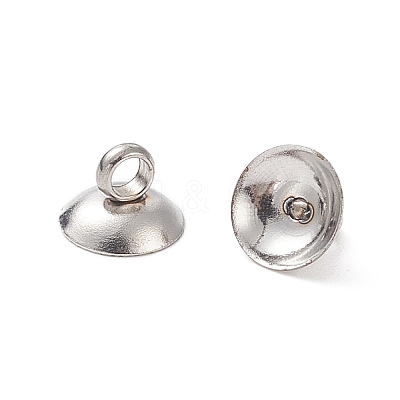 304 Stainless Steel Bead Cap Pendant Bails X-STAS-G224-24P-10-1