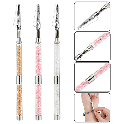 3Pcs 3 Colors Iron Alligator Memo Clips AJEW-WR0002-29-1