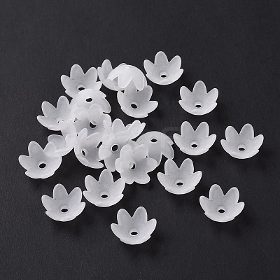 6-Petal Transparent Acrylic Bead Caps OACR-A017-10-1