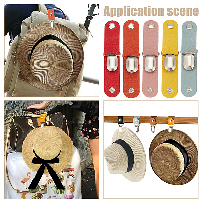 5Pcs 5 Colors Iron Hat Clips FIND-WR0010-59A-1