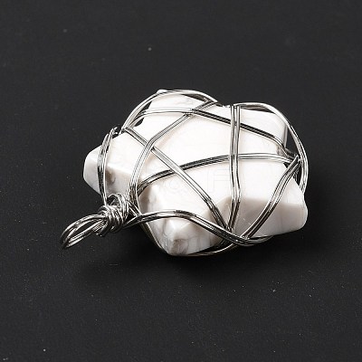 Natural Howlite Pendants G-D458-07P-01-RS-1