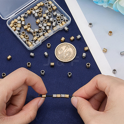 120Pcs 2 Colors 201 Stainless Steel Beads STAS-SP0002-12-1