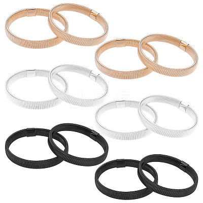 6Pcs 3 Colors High Carbon Steel Stretch Arm Bracelets Set BJEW-GA0001-06-1