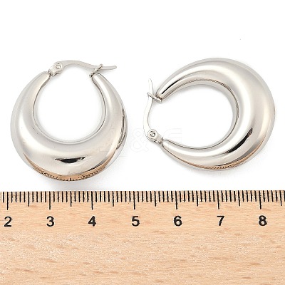 Non-Tarnish 304 Stainless Steel Chunky Hoop Earrings for Women EJEW-F280-06E-P-1