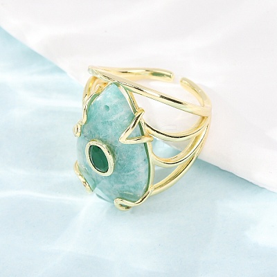 Natural Amazonite Cuff Rings GG-CBA5FCC-03G-08-1