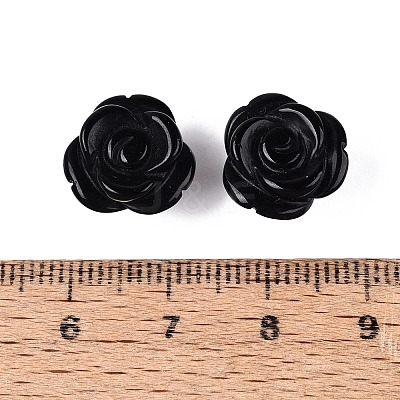 Natural Obsidian Carved Beads G-Q601-40A-1