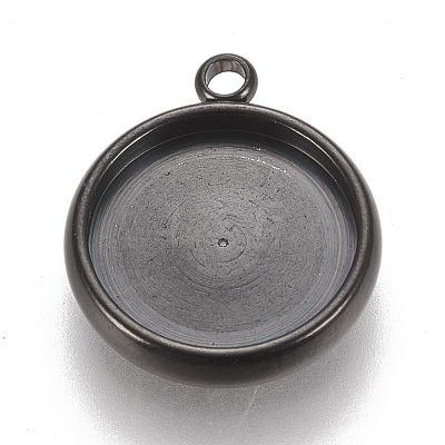 304 Stainless Steel Pendant Cabochon Settings X-STAS-K202-03E-B-1