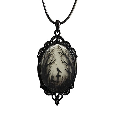 Halloween Alloy Pendant Necklaces PW-WGAE9C8-01-1