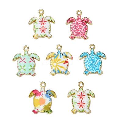 30Pcs 6 Styles Alloy Enamel Pendants ENAM-CJ0004-83-1