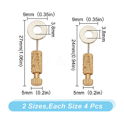 8Pcs 2 Styles DIY Leathercraft Locking Pins TOOL-DC0001-12-1