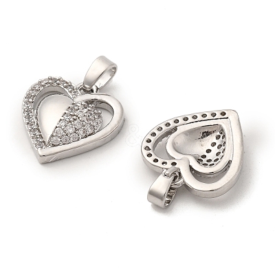 Brass Micro Pave Cubic Zirconia Pendants KK-G533-24P-1
